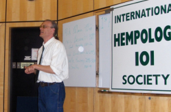 Cannabis activist Ted Smith speaking at the Hempology 101 conference at Vancouver Island University in Nanaimo, BC.